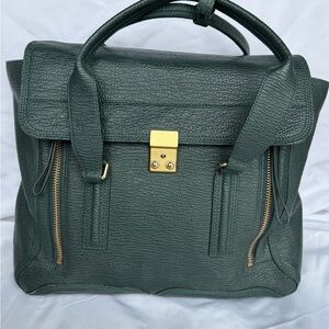 3.1 Phillip Lim Medium Pashli Satchel - Dark Green Leather Top-Handle